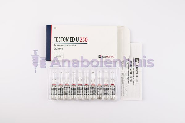 TESTOMED U 250 van Deus Medical, 250 mg testosteron undecanoaat per ml, langwerkende injecteerbare testosteron voor spiermassa en krachttoename