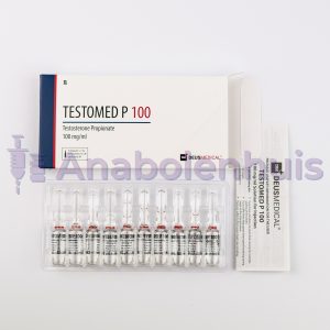 TESTOMED P 100 van Deus Medical, 100 mg testosteronpropionaat per ml, injecteerbare anabole steroïde voor het bevorderen van spiergroei en prestatieverbetering