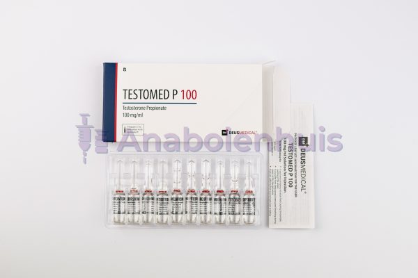 TESTOMED P 100 van Deus Medical, 100 mg testosteronpropionaat per ml, injecteerbare anabole steroïde voor het bevorderen van spiergroei en prestatieverbetering