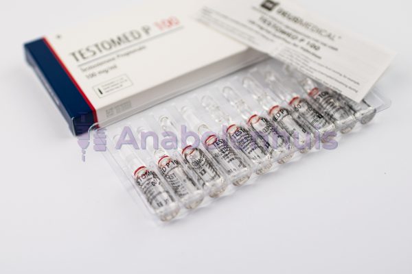 TESTOMED P 100 van Deus Medical, 100 mg testosteronpropionaat per ml, injecteerbare anabole steroïde voor het bevorderen van spiergroei en prestatieverbetering