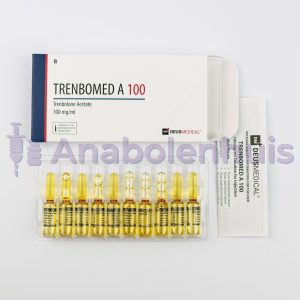 TRENBOMED A 100 van Deus Medical, 100 mg Trenbolonacetaat per ml, een krachtige anabole steroïde voor spiergroei en krachttoename