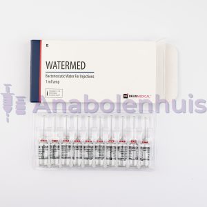 WATERMED van Deus Medical, steriel bacteriostatisch water, gebruikt voor het mengen en oplossen van injecteerbare medicatie