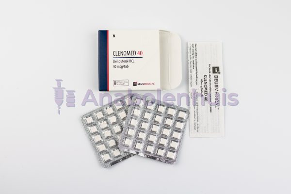 CLENOMED 40 (Clenbuterol) Deus Medical – 40mcg tabletten, gebruikt als bronchodilatator en voor vetverbranding, vaak voorgeschreven voor astma en het verbeteren van de atletische prestaties