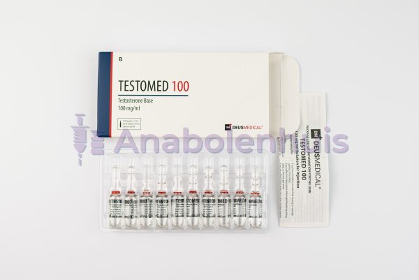 TESTOMED 100 van Deus Medical, 100 mg Testosteron Base per ml, 10 ml flacon. Voor snelle en krachtige testosteronboost