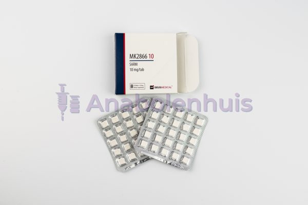 MK2866 10mg/tablet (Ostarine) Deus Medical – SARM dat helpt bij het behouden van spiermassa tijdens het afvallen en bevordert spiergroei, veelgebruikt in cutting- en bulking-cycli