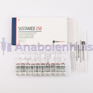 SUSTAMED 250 van Deus Medical, 250 mg Sustanon per ml, 10 ml flacon. Mengsel van testosteronesters voor krachttoename, spiergroei en hormoontherapie